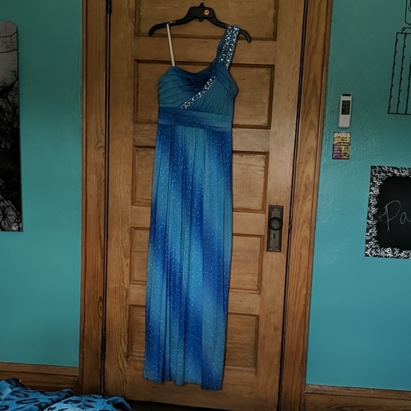 Blue Sparkly Prom Dress - Picture 1 of 3
